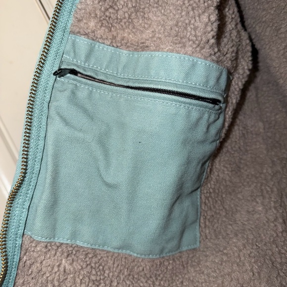 Carhartt Women’s Canvas Sherpa Jacket in Seaglass - Picture 6 of 7